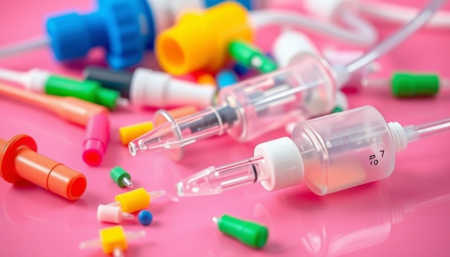 PICC device components on pink surface indicating device failure.