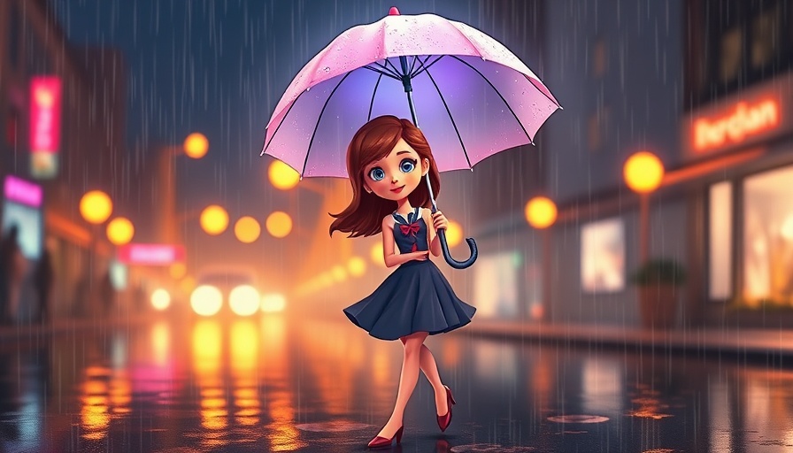 Cultivating gratitude through whimsical rainy day illustration.