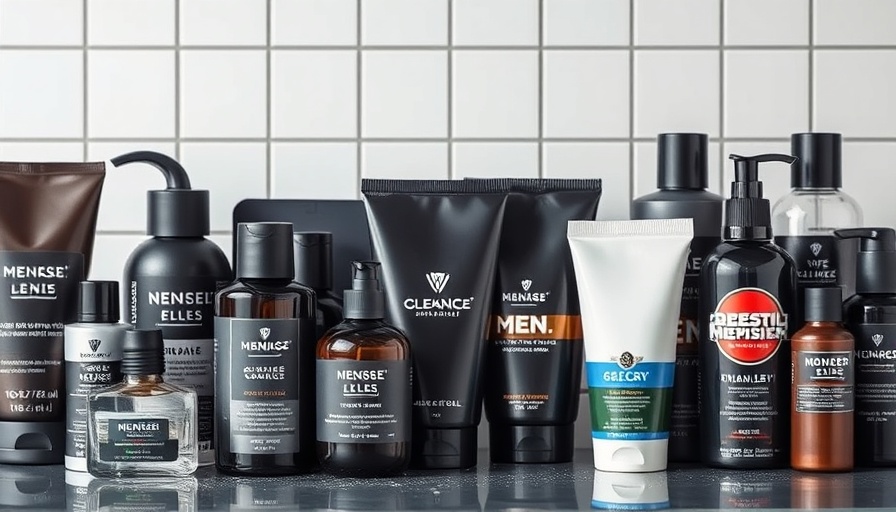 Diverse men's ball deodorants with grid background.