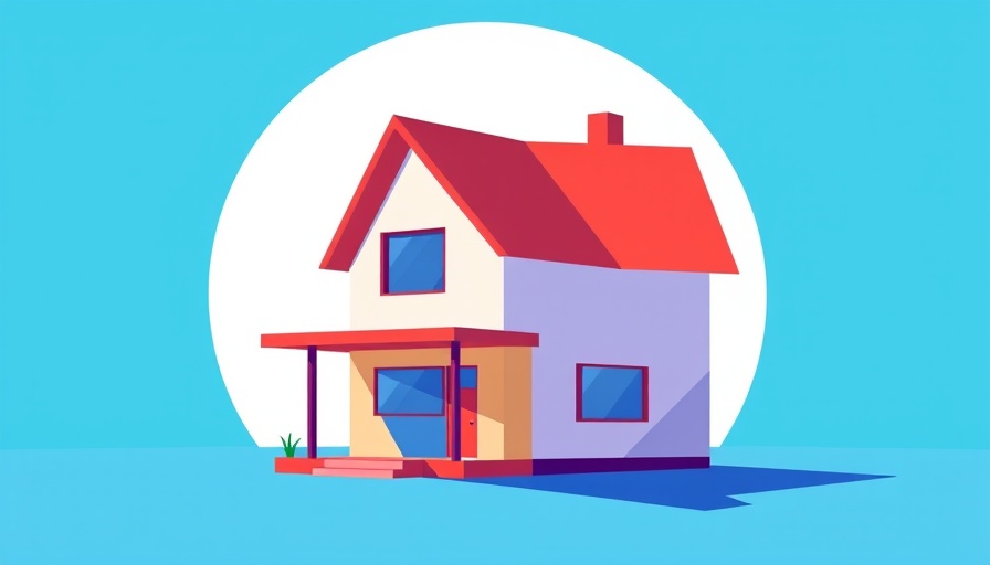 Goldsmith Street abstract house illustration with vibrant colors.