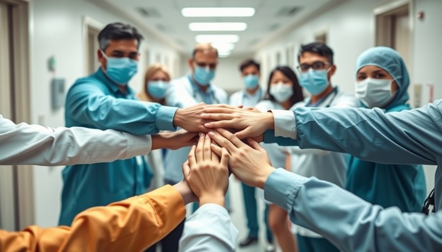 Medical team uniting hands symbolizing collaboration in starting a medical practice.