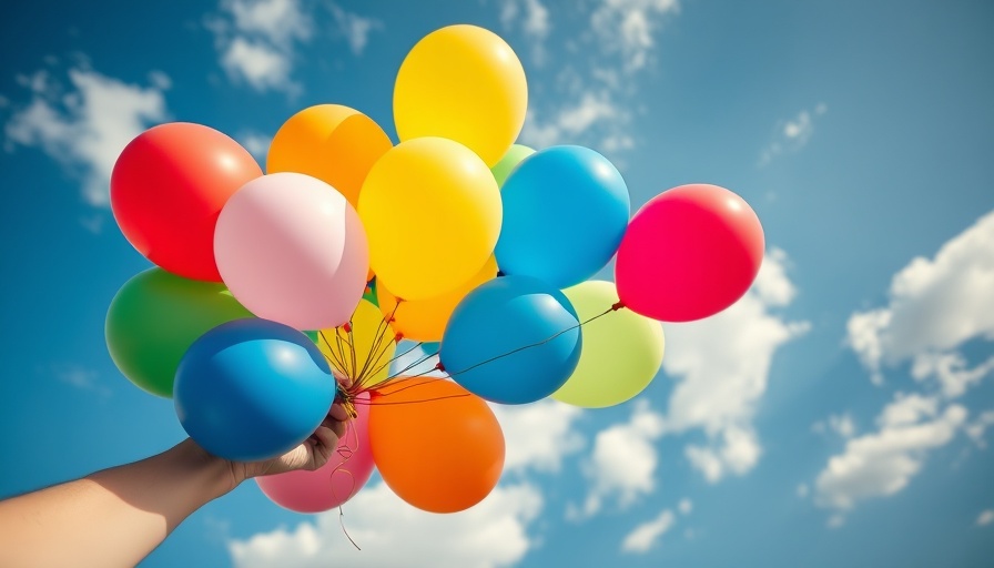 Colorful balloons drifting upwards in a clear sky, highlighting helium inhalation risks.