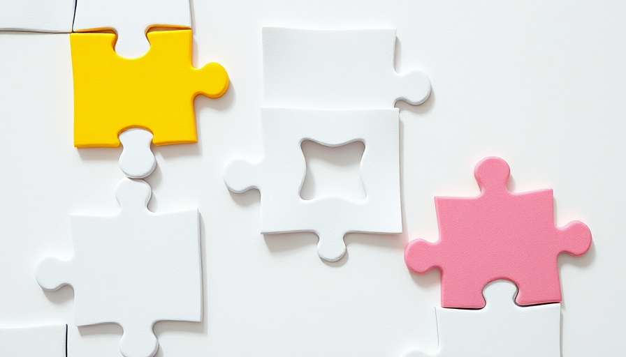 Colorful missing puzzle pieces symbolizing brand fragmentation.