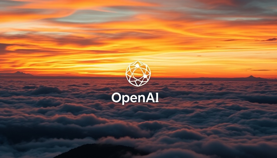 OpenAI rebrand logo over clouds and sunset landscape.