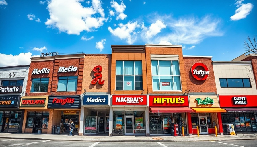 Various fast-food franchise storefronts showcasing scalable franchise models.