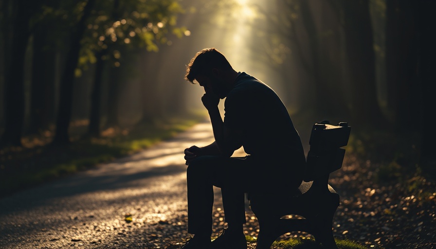 Silhouette of person on bench highlighting depression and chronic health conditions.