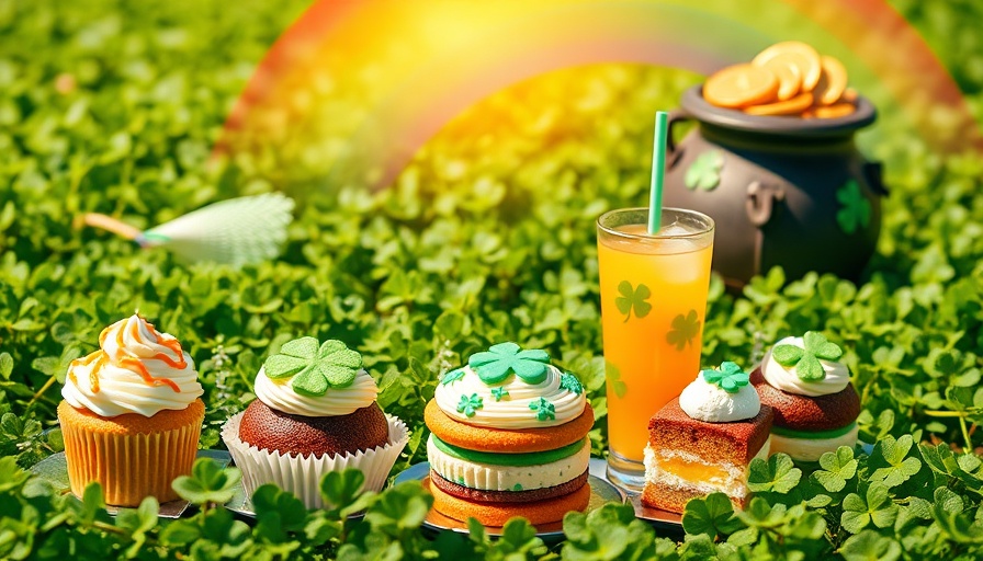 St. Patrick's Day Restaurant Specials 2025 with festive treats and rainbow.