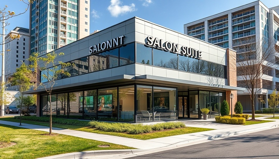 Modern salon suite building showcasing franchise growth.