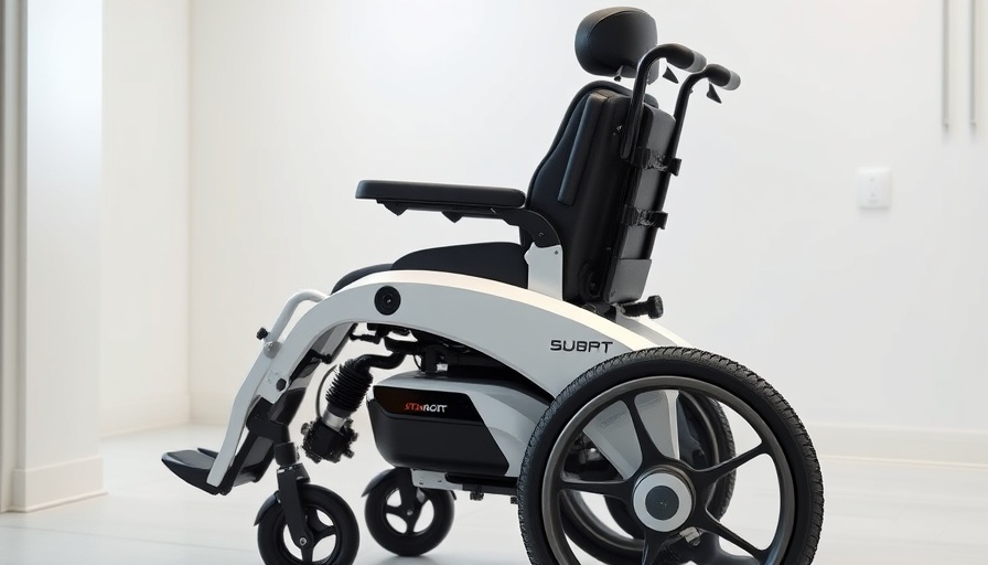 Modern autonomous wheelchair with advanced technology features.