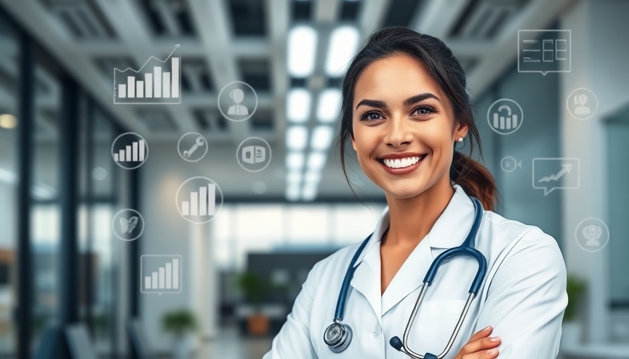 Content Marketing for Medical Practices – Doctor with digital marketing icons.