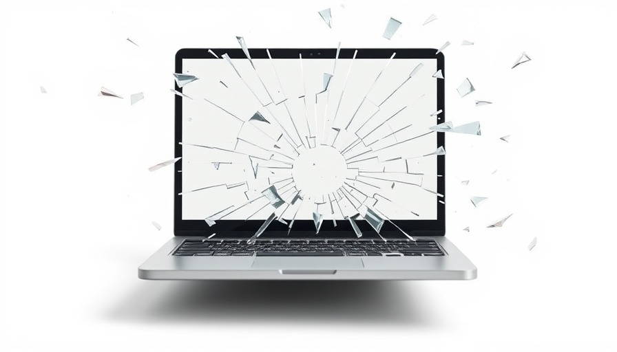 Dynamicly shattered laptop screen symbolizes micro failures in user experience.