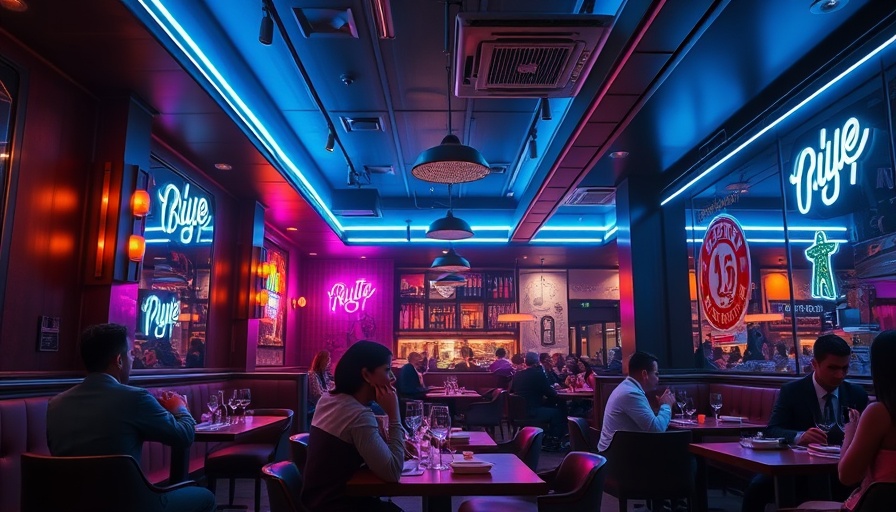 Offtrack Singapore Dining Experience in a neon-lit urban restaurant