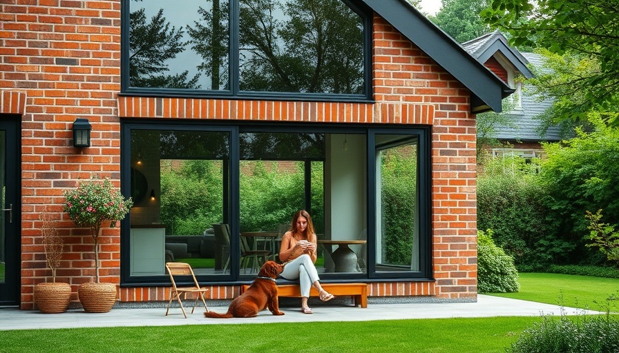 Ergonomic workspace design with modern brick exterior and cozy interior.