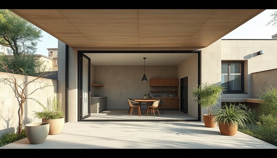 Modern basalt house extension with sliding glass doors for remote workspaces.