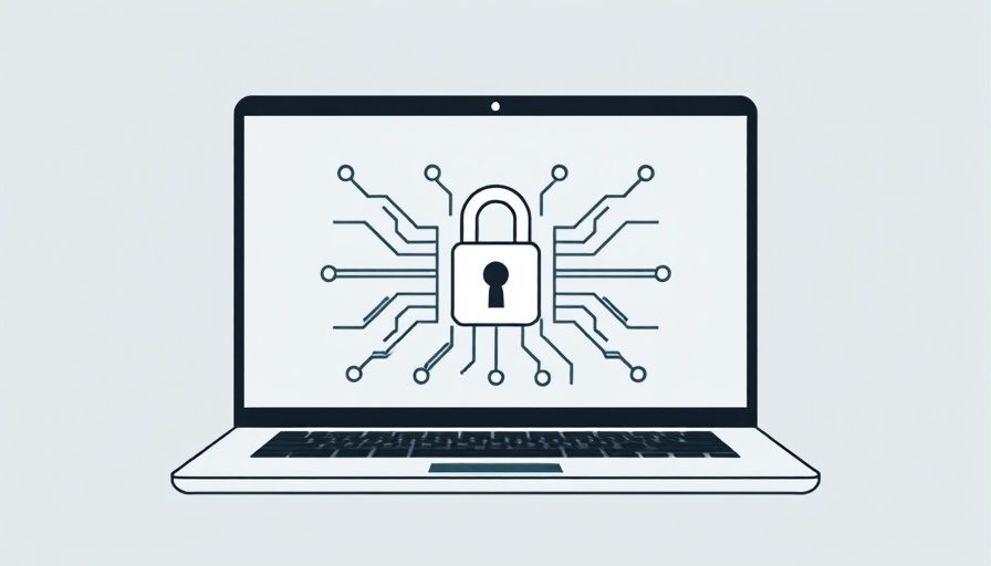 Illustration of a laptop with a security lock symbolizing shadow AI protection.