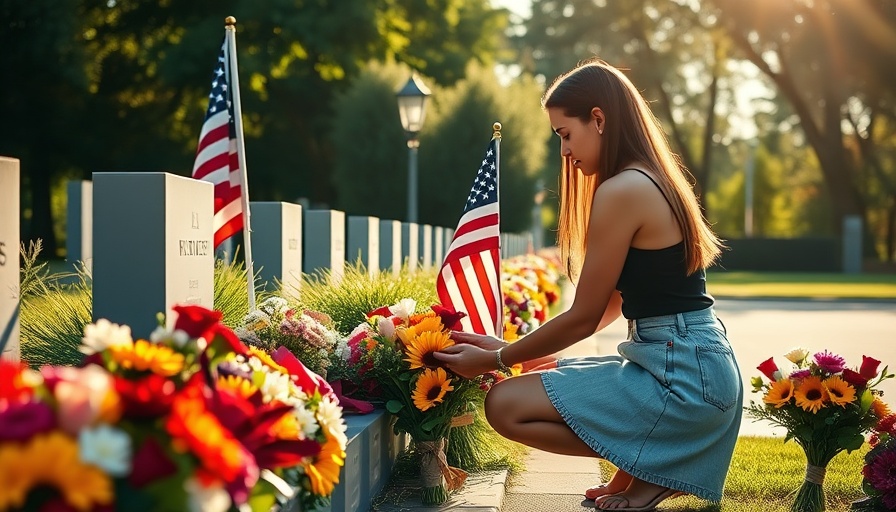 Woman placing flowers at memorial for political violence mitigation context.