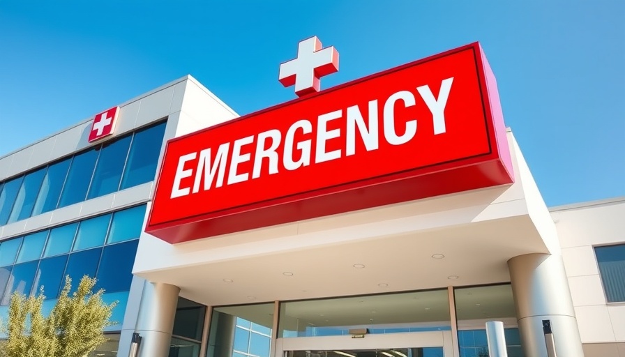 Emergency sign at hospital entrance representing medical misdiagnosis.