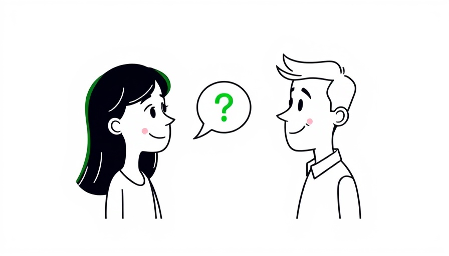 Minimalist drawing of two people talking with speech bubbles, September 2025 design tools concept.