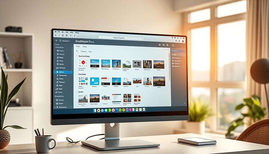 Digital bookmark manager interface on modern desktop screen.