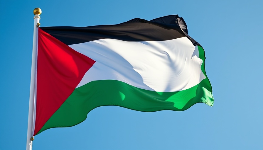 Palestinian flag symbolizing recognition of Palestine as an independent state.