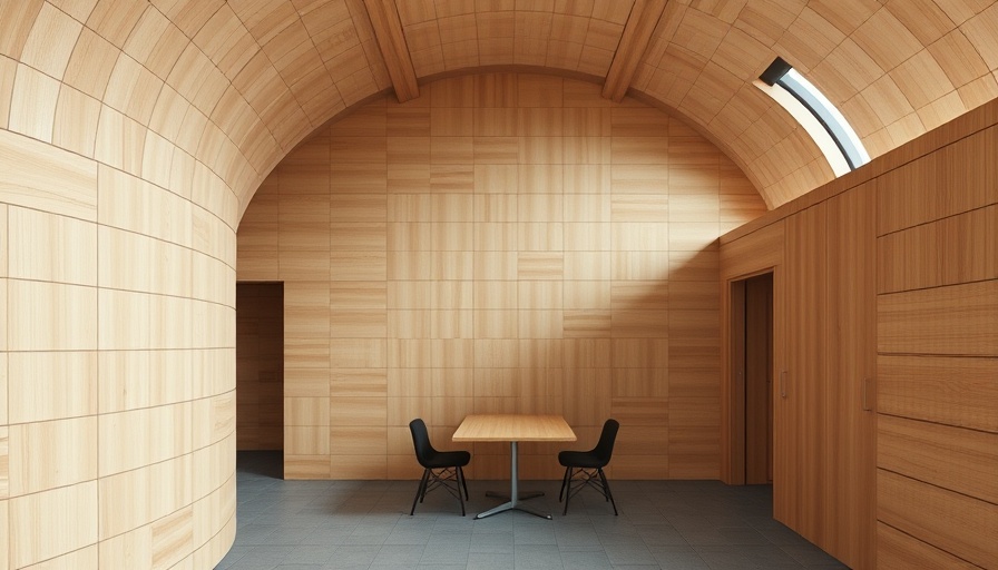 Anduhyaun Emergency Shelter interior with modern wood and tile design.