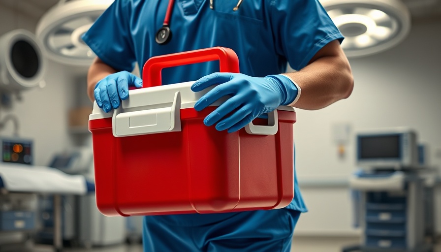 Organ donation policies concept with cooler in hospital.