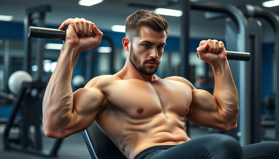 Close-grip bench press for triceps in a gym setting