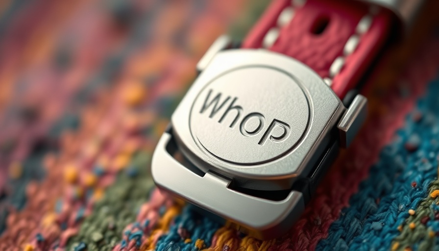 Close-up of Whoop strap showing clasp, highlighting membership options.