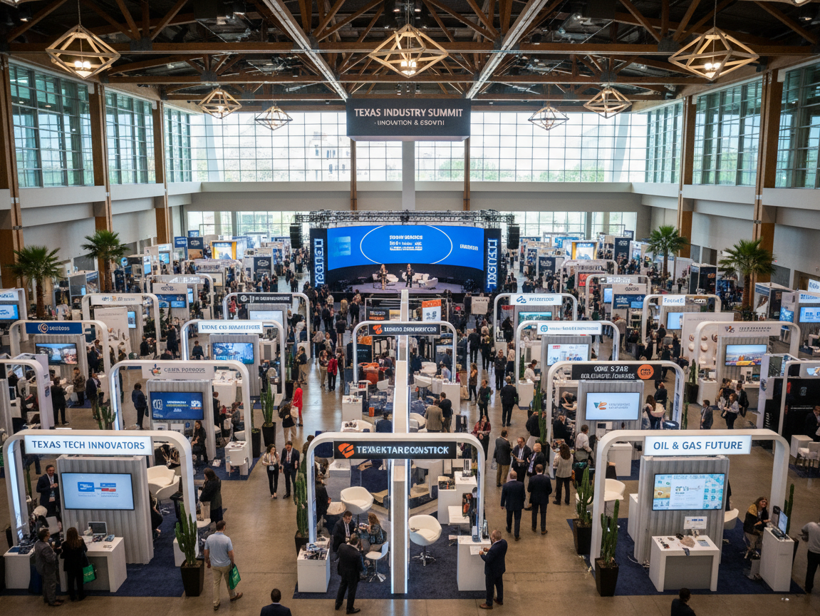 Trade shows in a Texas venue featuring a modern setup.