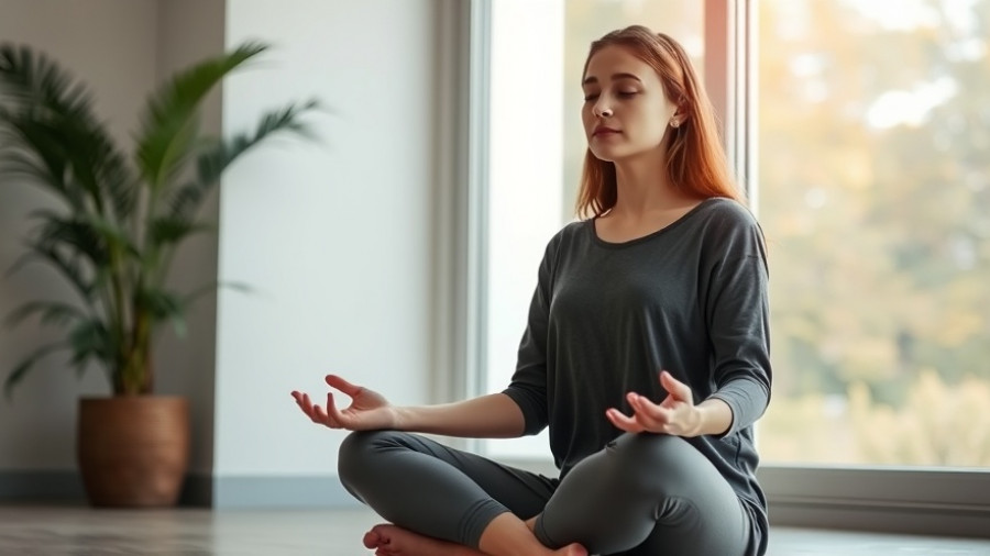 Meditating woman in calm room, related to IRS tax extensions after natural disasters.
