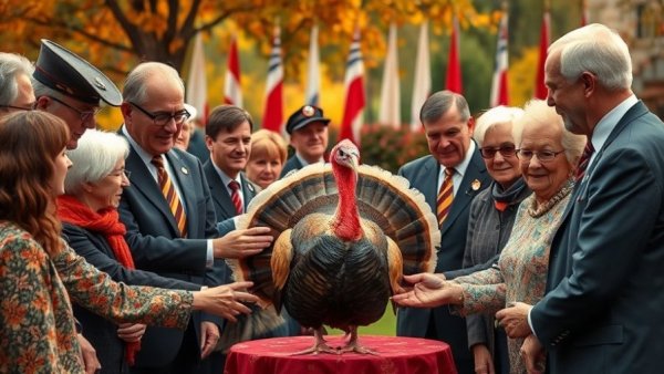 Turkey pardons Thanksgiving ceremony with formal gathering.