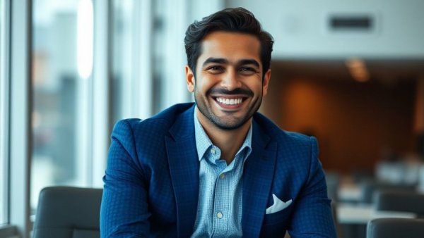 Person smiling in blue patterned suit related to 50 Cent's Investments in Shreveport.