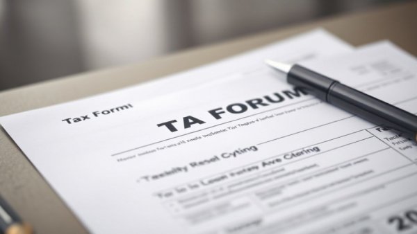 IRS tax forms and pen arranged neatly for 2025 preparation.