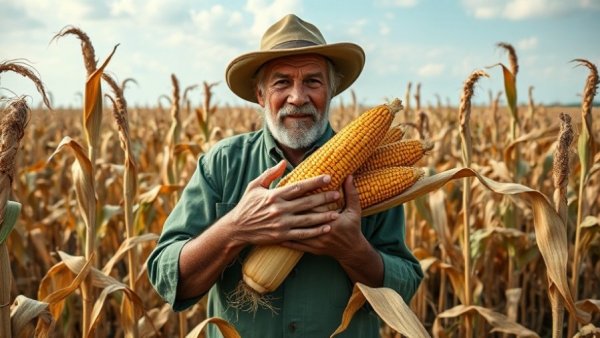 Farmer holding corn, highlighting Trump's $12 Billion Aid Package