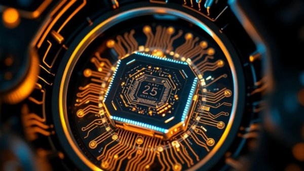 Futuristic quantum computer showcasing advanced technology for investment.