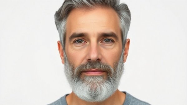Grey-haired man with a neutral expression in a photorealistic portrait.