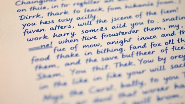 Close-up of handwritten letter from latest Epstein files, detailed blue ink text.