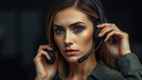 Serious woman adjusting headset during discussion on Epstein documents release.