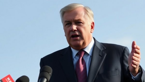 Man discussing California wealth tax at press conference.