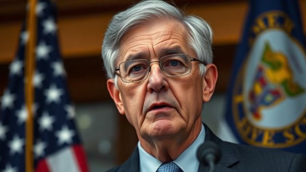 Serious elderly man at press conference, Minnesota fraud scandal.