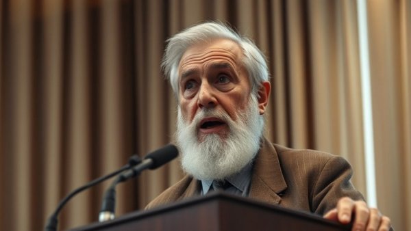 Iranian leader speaking at a podium during protests.
