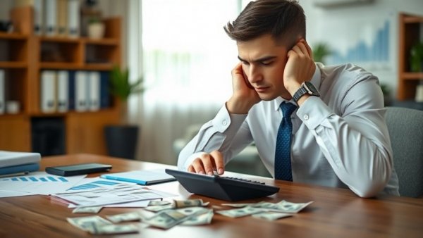 IRS Fresh Start Program concept with man calculating finances.