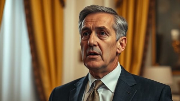 Man in suit discussing California wealth tax impacts indoors.