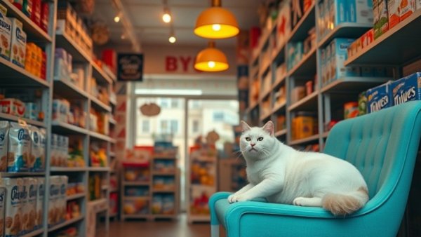 Minnesota small businesses gather supplies; cat on chair.