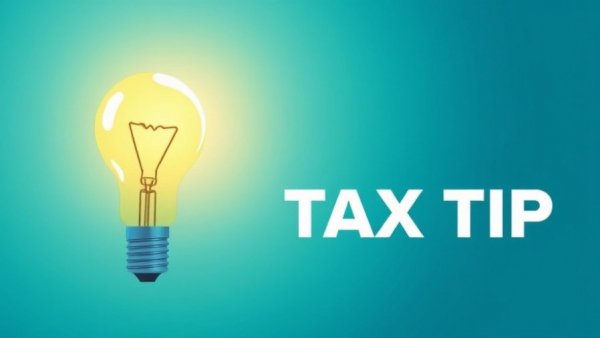 Abstract design with 'Tax Tip' and lightbulb, direct deposit changes 2026.