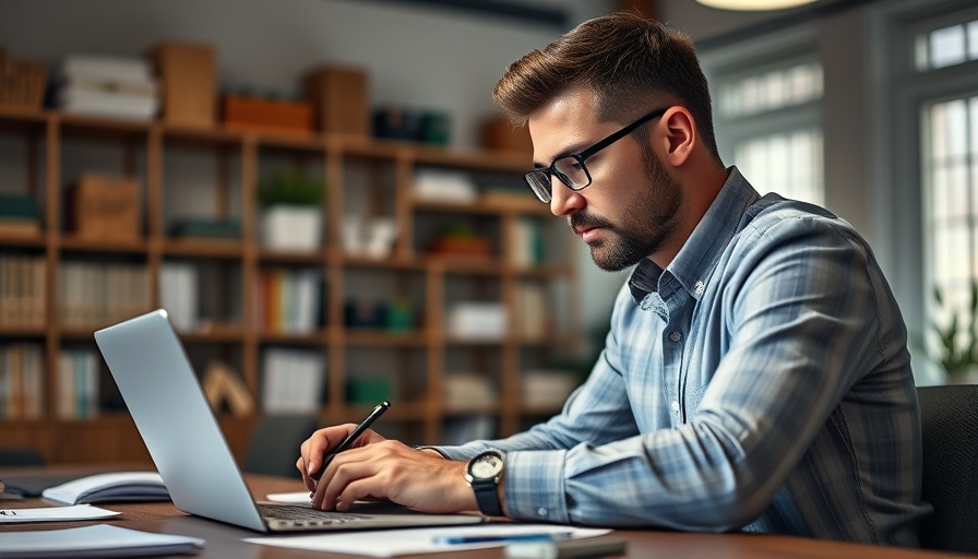 Man working on laptop and notes, Above-the-Line Deductions vs Itemized Deductions.