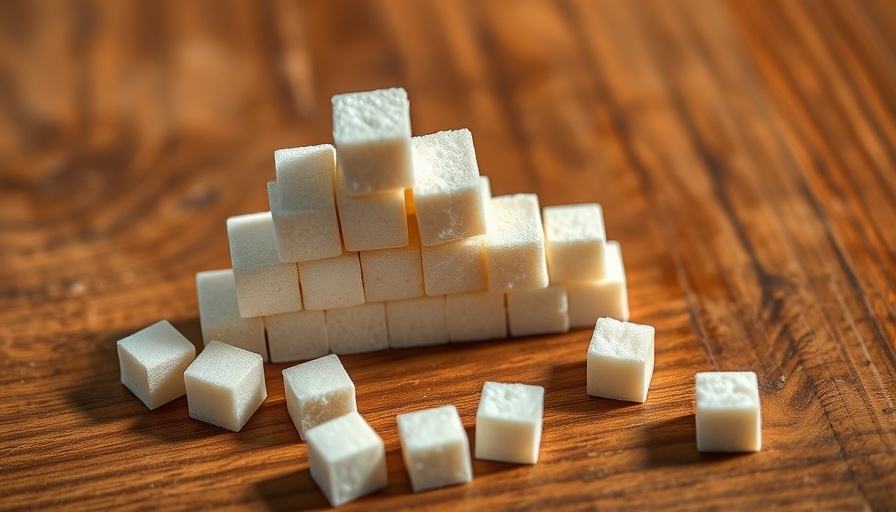 Pyramid of sugar cubes symbolizing sugar prices fall back.