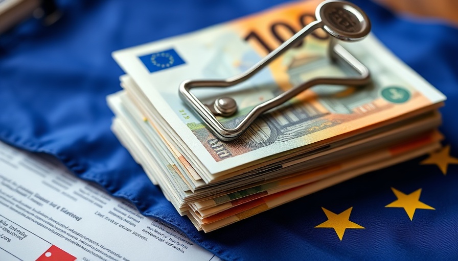 Euro notes on EU flag, symbolizing EU tax mix future.