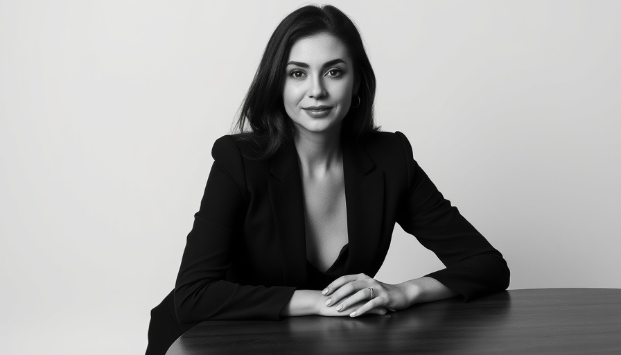 Portrait of a poised woman in black, Francesca Bellettini Gucci CEO.