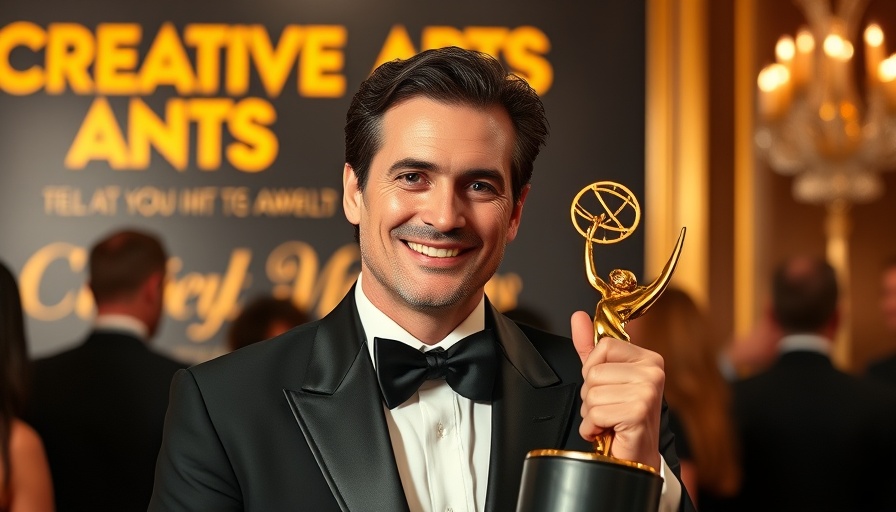 Distinguished man holding Emmy award, Sinclair won't air Jimmy Kimmel context